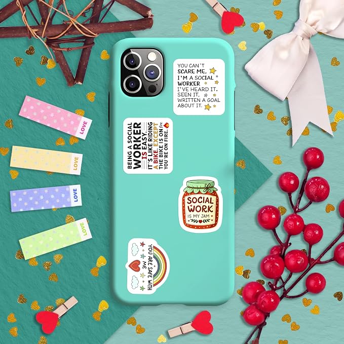 100Pcs Social Work Stickers for Laptop, for Water Bottle - Social Worker Gifts - Gift for Women & Men