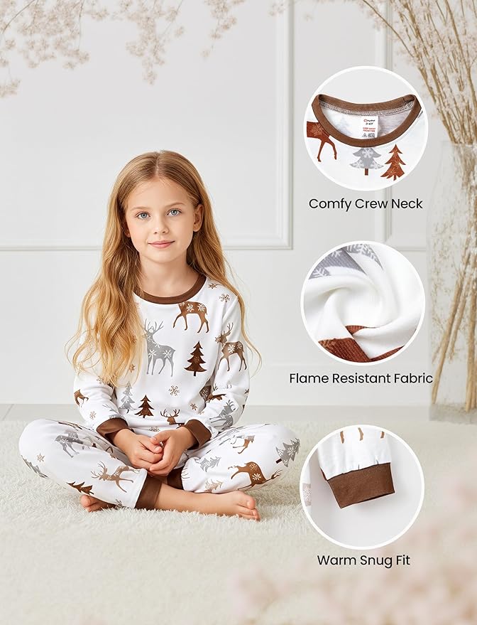 PATPAT Christmas Family Matching Pajama Sets Includes Christmas Socks - Perfect for Family Photos & Holiday Celebrations
