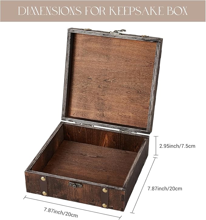 AW BRIDAL Personalized wooden keepsake box Wedding Memory Box Wood Storage Box Wedding Shower Gifts for Couples Bride Gifts//DK2201CPP63//