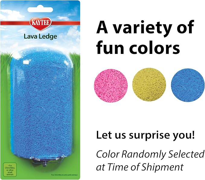 Kaytee Lava Ledge for Small Pet Wire Habitats | Active play. Pumice chinchilla cage accessories for jumping. Safe to chew, attaches to wire homes, chinchilla toys