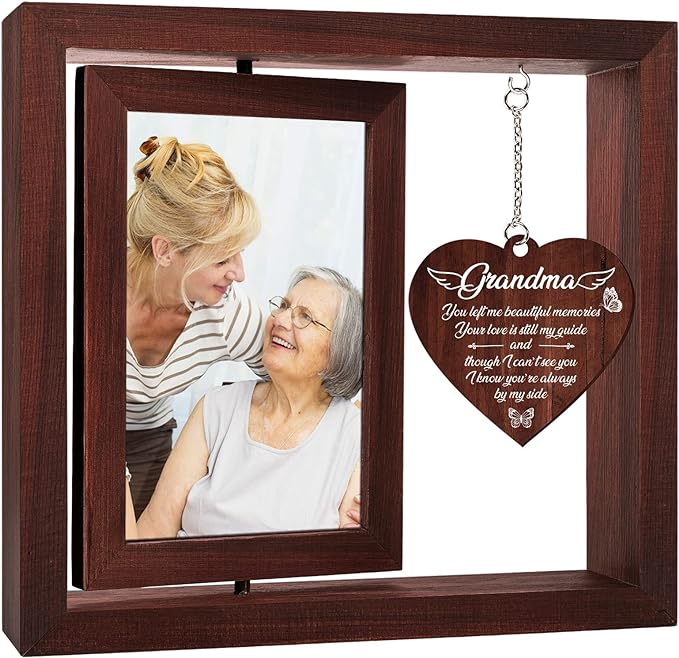 Vetbuosa Grandma Memorial Picture Frame, Sympathy Gifts for Loss of Grandmother, Bereavement Remembrance Funeral Condolence Gifts, Fits 4x6 In Photo