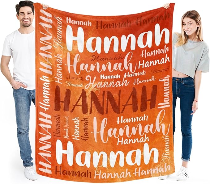Personalized Custom Baby Blanket with Name for Girls Boys Kids Customized Flannel Blanket for Bed Nursery Room Baby Stroller