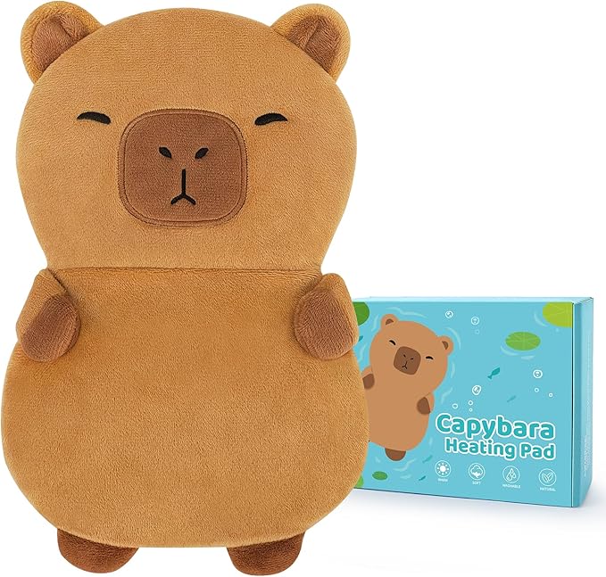 Capybara Microwavable Heating Pad for Kids Women,Cute Animal Microwave Heating Pad for Cramps & Period Pain Relief with Lavender Scented,Heated Pad for Neck Knee,Warmer Pad for Birthday Mother's Day