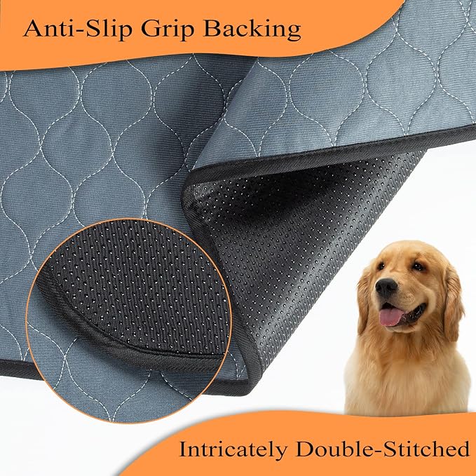Bunlitent Washable Pee Pads for Dogs, 82" x 82", Grey, Reusable Puppy Pads | Extra Large, 1 Pack, Reusable, Quick Dry, Anti-Slip, Waterproof, Whelping Pads, For Puppy, Senior Dog, Incontinence