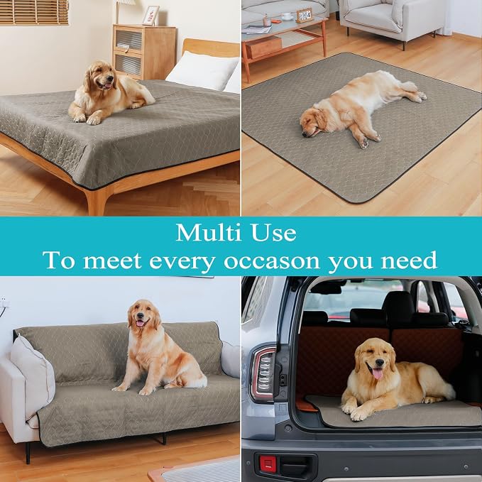 Bunlitent Extra Large Washable Pee Pads for Dogs, 82" x 102", Brown, 1 Pack | Reusable, Quick Dry, Anti-Slip, Waterproof, Whelping Pads, For Puppy, Senior Dog, Incontinence, For Dog Playpen, Crate, Car