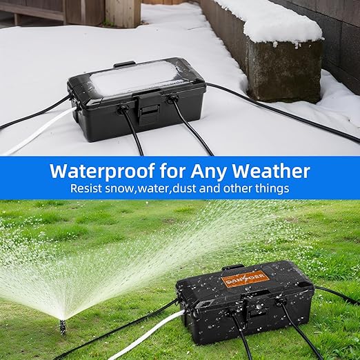 Blumway Medium Outdoor Electrical Box (10 x 5.9 x 3.7 inch), IP54 Waterproof Outdoor Outlet Covers Weatherproof,Fluorescent Label,Covers Protect Outlet,Plug,Power Strip,Timer,Socket,Holiday Light