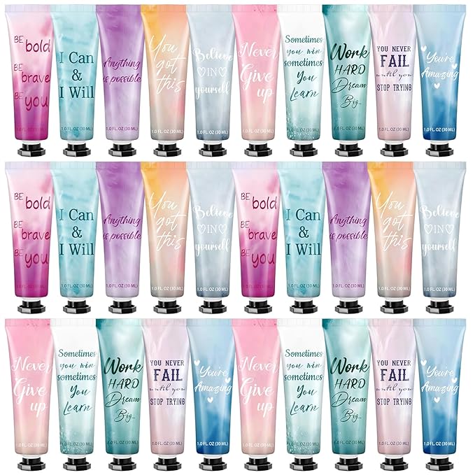 30 Pack Employee Appreciation Team Gifts Bulk Travel Size Hand Cream Inspirational Natural Fragrance Hand Lotion Christmas Winter Thank You Gifts for Women Teacher Nurse Coworker Staff Baby Shower