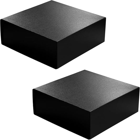 CECOBOX - Gift Boxes with Lids for Presents 6"x6"x2.75" - Matte, Collapsible Magnetic Closure Gift Box - Groomsmen & Bridesmaid Proposal Boxes, Wedding, PR, Birthdays, Holidays (Black Leatherette)