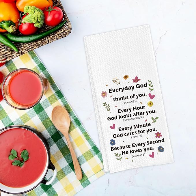 Friendship Tea Towel for Besties, Christian Gifts for Women and Men, Absorbent Quick-Drying Kitchen Towel 16 * 24in