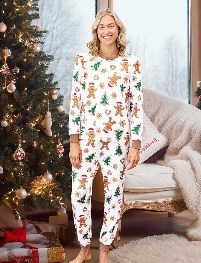 PATPAT Christmas Family Matching Pajama Sets Includes Christmas Socks - Perfect for Family Photos & Holiday Celebrations