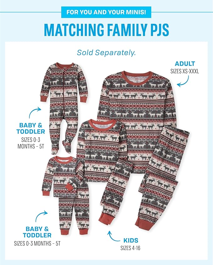 The Children’s Place Family Matching, Christmas and Holiday Pajama Sets, Cotton