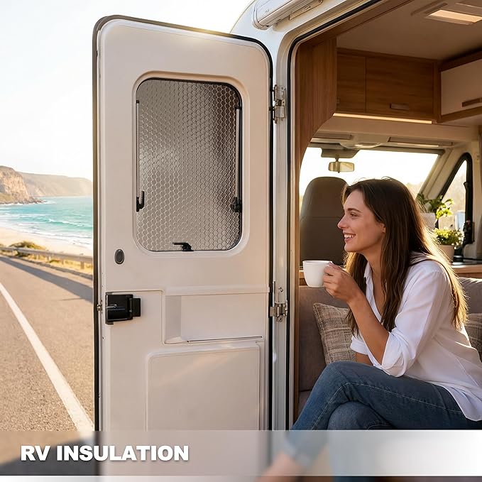 Reflective Insulation Foam,48" x 10 Ft Window Insulation for Summer Heat,Aluminum Foil Bubble Insulation Roll for Keep Heat,Window Insulation Kit for RV, Thermal Insulation Cover for Window.