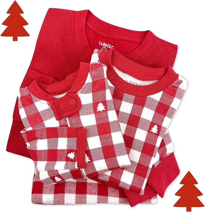 JAMIE Matching Family Jammies Holiday Pajamas 100% Organic Cotton PJs Adults, Kids, Toddlers, Baby, Pets