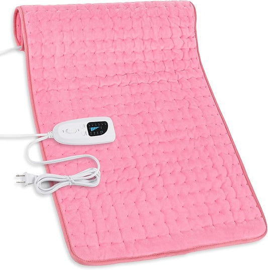 Deepsoon Heating Pad,Electric Heating Pads for Back,Neck,Abdomen,Moist Heating Pad for Shoulder,Knee,Arms,Legs,Dry/Moist Heat & Auto Shut Off,Christmas Gifts for Men and Women,BabyPink,33x17 Inch