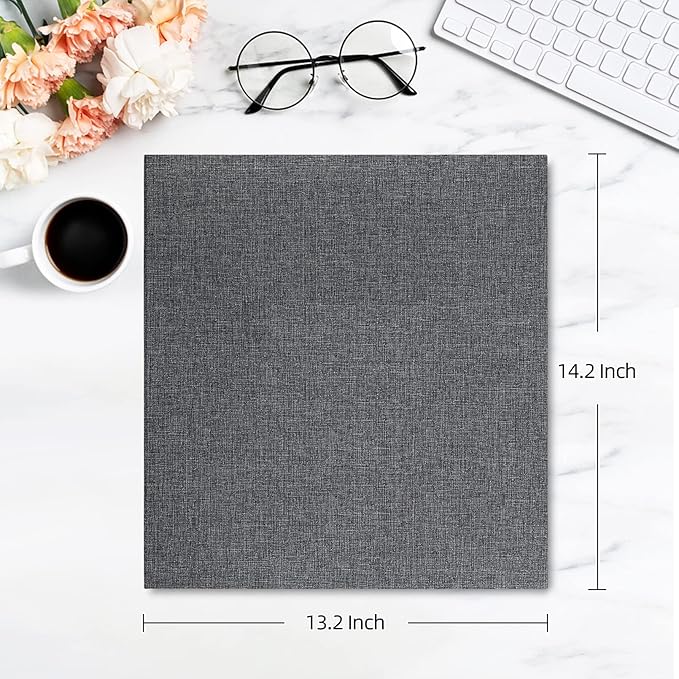 potricher Photo Album for 4x6 600 Photos Linen Cover Extra Large Capacity Picture Book for Family Wedding Anniversary and Baby (Gray)