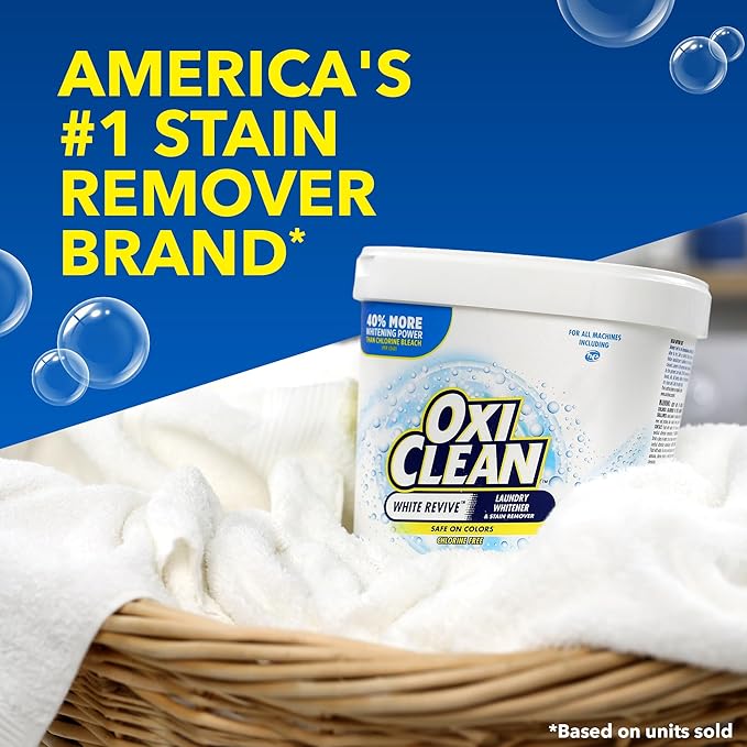 OxiClean White Revive Laundry Whitener and Stain Remover Power Paks, 24 Count (Pack of 2)