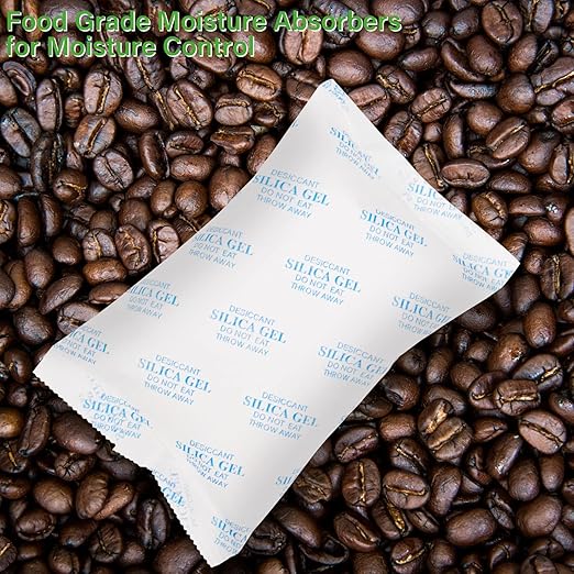 20Gram(50Packs) Food Grade Moisture Absorbers Silica Gel Packs Desiccant for Storage, Dessicant Silica Gel Packets for Moisture Storage Control
