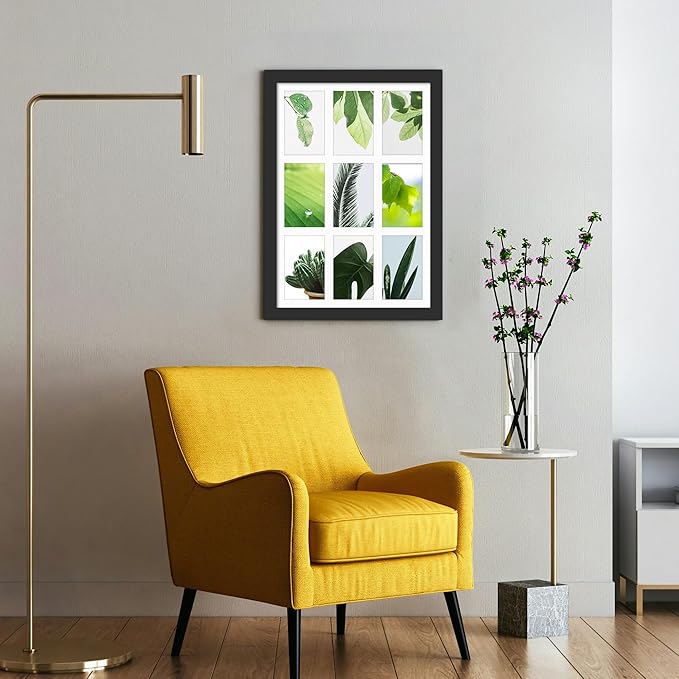13x19 Collage Picture Frame 4x6 Picture Frames Collage Wall Decor Displays Nine 4x6 inch Photos Available Horizontal Wall Mounting Display and Vertical Black