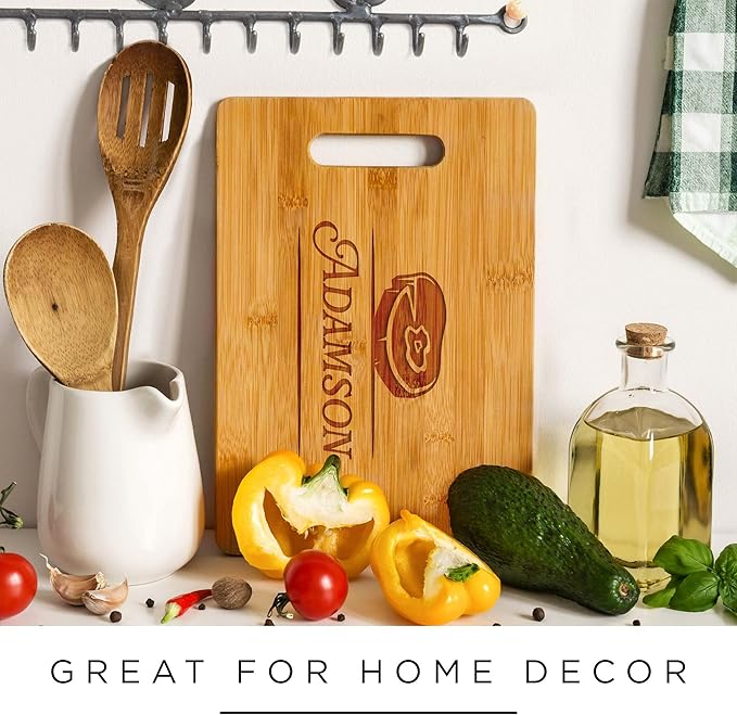 Personalized Cutting Board, Custom Engraved Bamboo Wood Cutting Boards, Customized Name Kitchen Charcuterie Board, Christmas, Housewarming Gift, Multiple Sizes, Engraved in USA by My Sign Center