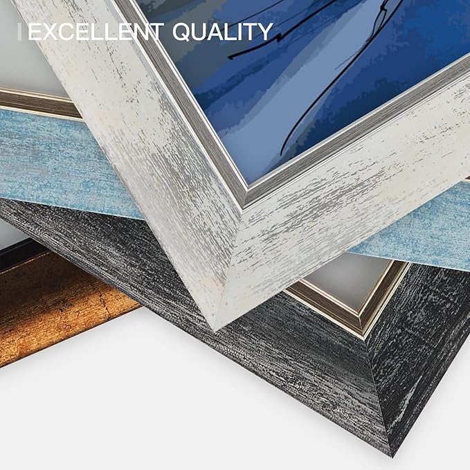 XUANLUO 5x7 Picture Frames Set of 4 Rustic Retro Photo Frame with HD Plastic Cover for Wall Mount and Tabletop Display Family Friends Wedding Gift