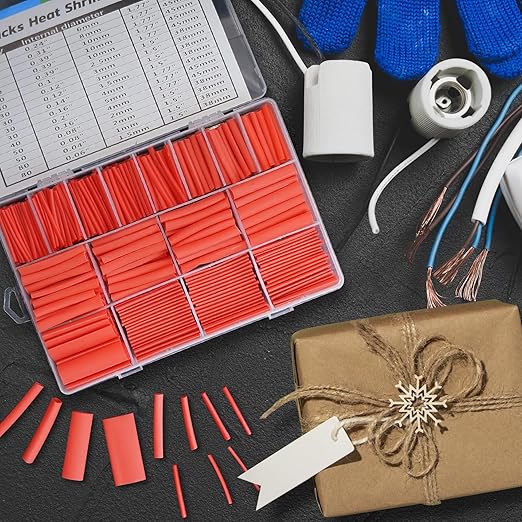 ASHINER Red Heat Shrink Tubing Kit - 580Pcs EVA Material in 11 Sizes - Ideal for Electrical Insulation, Repairs, and Wire Connectors with User-Friendly Design and Storage Case