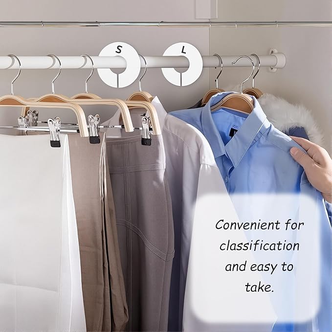 10 Pack White Blank Clothing Rack Size Dividers - Wardrobe Hanger Label Closet Dividers with Marker Pen | Closet Separators Garment Organizer for Clothes Organization