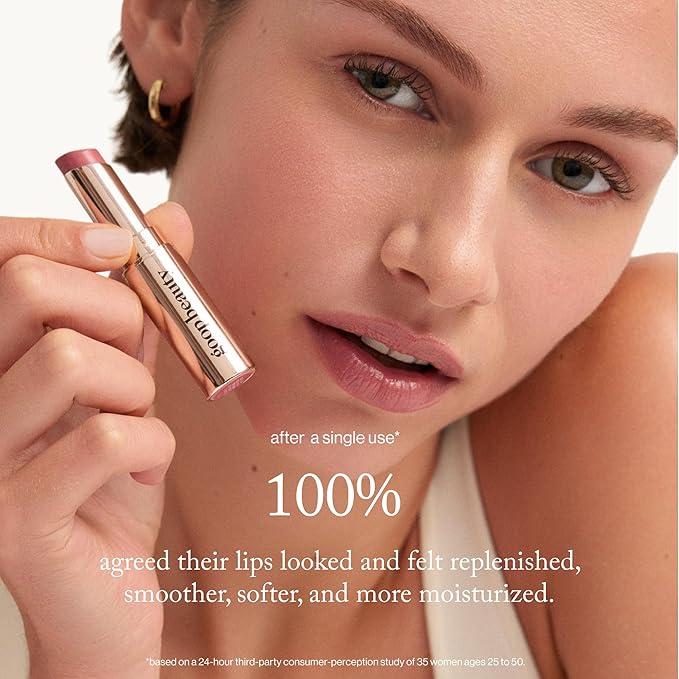 goop Beauty Tinted Lip Balm - Moisturizing, Soothing, Hydrating Lip Balm for Chapped, Cracked & Dry Lips, Nude-Pink Color, 0.16 oz