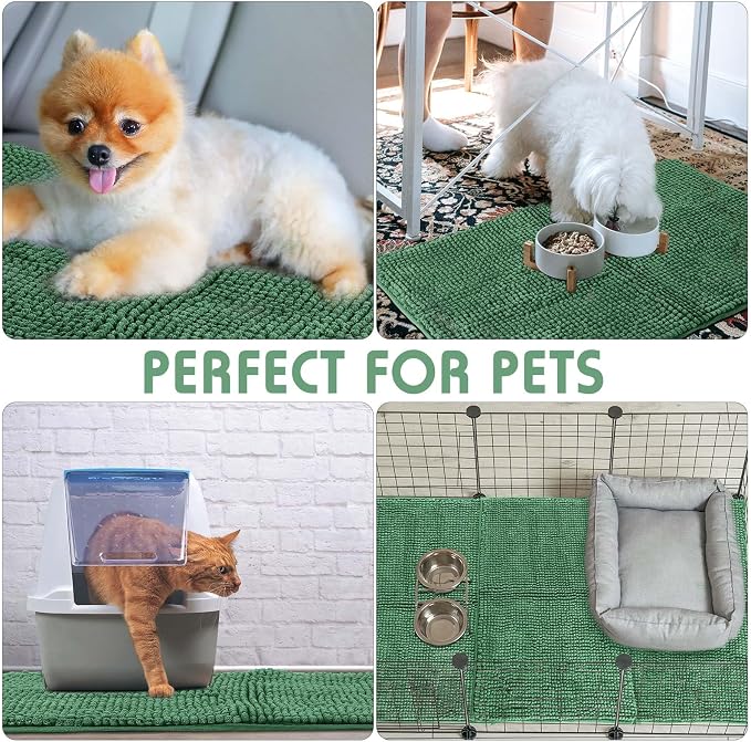 Amylove 4 Pcs Guinea Pig Cage Liner 16 x 24 Inch Washable Chenille Pee Pads Pet Dog Cat Bedding Training Mat Reusable for Small Animals Puppy Bunny Hamster Chinchilla