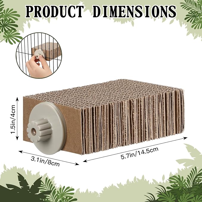 Skyygemm 2 Pcs Bird Toys Parrot Perch Stand Cage Accessories, Small | for Macaws Conures Cockatiel Budgies, Corrugated Texture Promotes Claw Grinding, Platforms for Cage Play, Beak Chew Activity