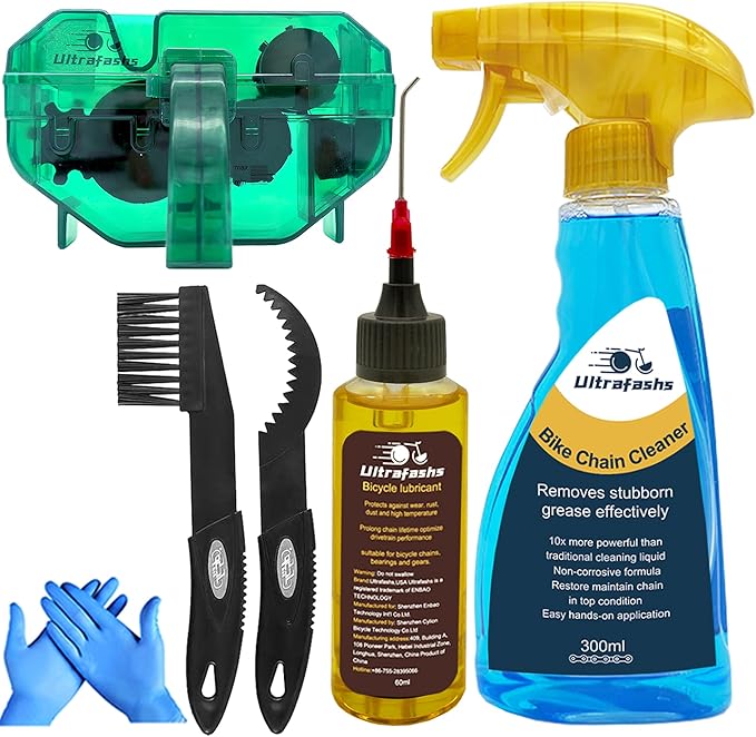 Bike Cleaner kit,Perfect kit to Clean/Protect/Lube Bicycle,with Chain Scrubber,Cleaning Brush Tool