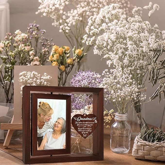 Vetbuosa Grandma Memorial Picture Frame, Sympathy Gifts for Loss of Grandmother, Bereavement Remembrance Funeral Condolence Gifts, Fits 4x6 In Photo