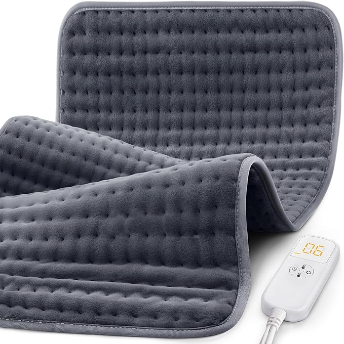 Extra Large Microplush Heating Pad for Back Neck Shoulder Pain Cramps Relief - Gifts for Women Men Mom Dad, Mothers Day Fathers Day Christmas Birthday Gifts - 6 Heat Settings, Auto-Off - 17"x33"