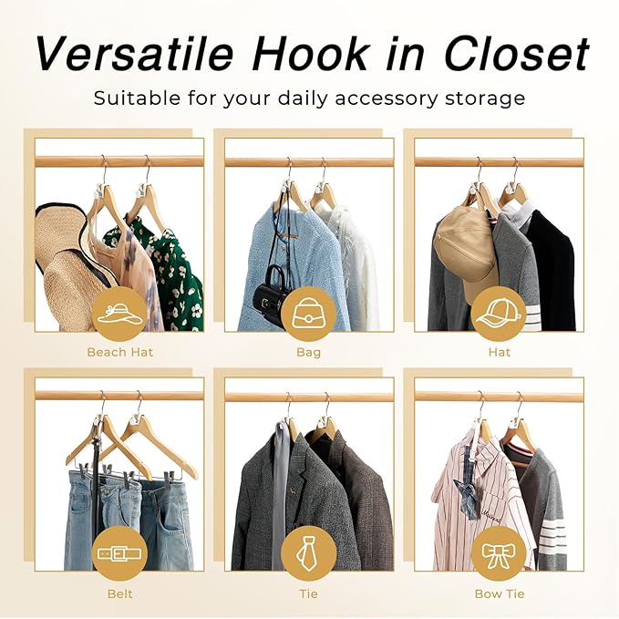 HOUSE DAY Space Saving Hangers 20 Pack, Clothes Hanger Connector Hooks, Heavy Duty Closet Space Saver, Small Space Solutions, Cascading Dorm Room Closet Organizer and Storage - White