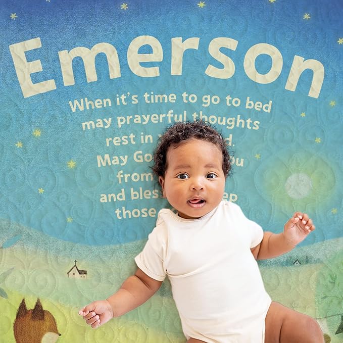 I See Me! Personalized Blanket - Name Blanket - Christening Gift - Baptism Gift - Custom Baby, Newborn, Quilted Throw Blanket