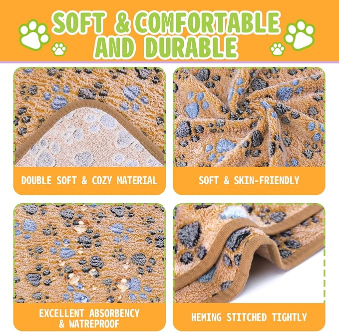 4Pack Soft Guinea Pig Bedding Blankets Washable Small Animal Fleece Cage Liners Reusable Pet Pee Pad Sleep Mat Pad Cover for Hamster Chinchilla Rabbit Hedgehog Dog Cat Essentials (30×42 Inch)