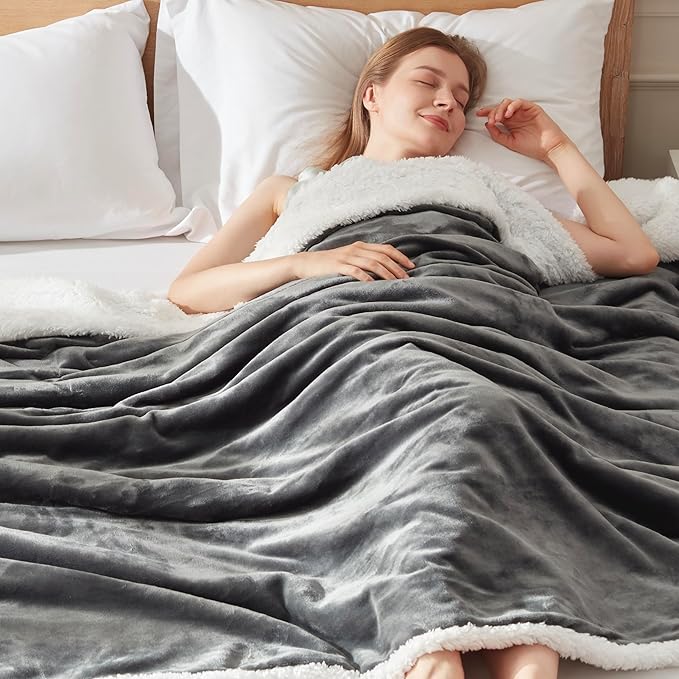 Cozy Heated Blanket Twin Size - Fast Warming Electric Bed Blanket with 6 Heat Settings & 4 Hours Auto-Off, Ideal Gift for Her, 62"x84", Slate Grey