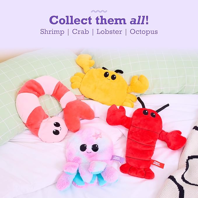 Happy Helpers Octopus by Relatable, Microwavable Heating Pad For Period Cramps, Cuddly Plushies, Great Gift Ideas for Loved Ones of All Ages, Includes 1 Lavender Scented Heating Pad Plushy