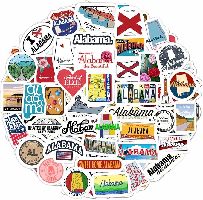 Alabama Stickers for Laptop, Alabama Party Supplies & Decorations, Gifts for Women & Men