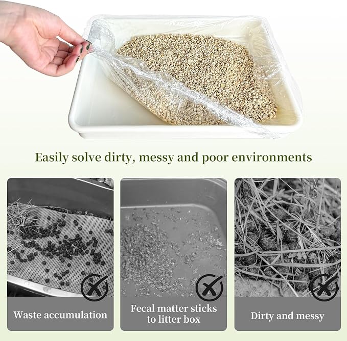 Disposable 50 pcs Small Animal Cage Liners | Rabbit Tray Film Liner Bunny Litter Pan Bags Guinea Pig Cage Toilet Plastic Film for Bird Hamster Chinchilla Hedgehog