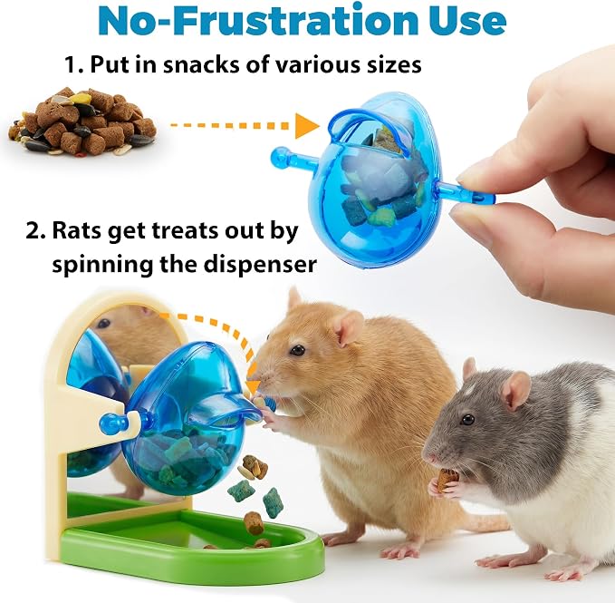 Rat Enrichment Foraging Toy, Intelligent Treat Dispensing Puzzle | Interactive Puzzle Design Inspires Natural Foraging Instincts, Slows Feeding Speed to Relieve Boredom and Anxiety for Rats