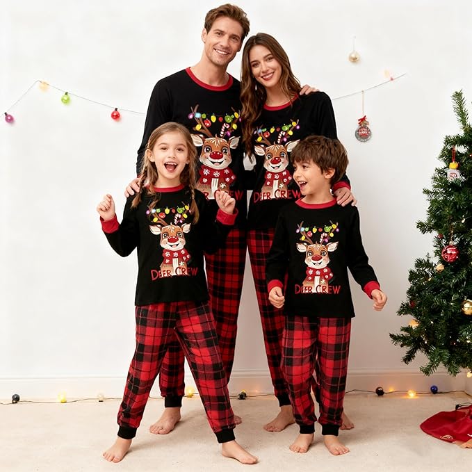 WephuPSho Christmas Family Matching Pajamas, Festive Xmas Jammies Sets for the Whole Family, Holiday Pjs Christmas