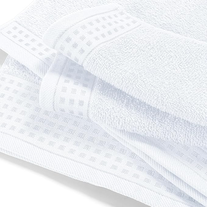 GLAMBURG Cotton 2 Pack Oversized Bath Sheet 35 x 70, Large Bath Sheet, Ultra Absorbent, Compact, Eco-Friendly and 100% Recyclable, Quick Drying and Lightweight Towel - White