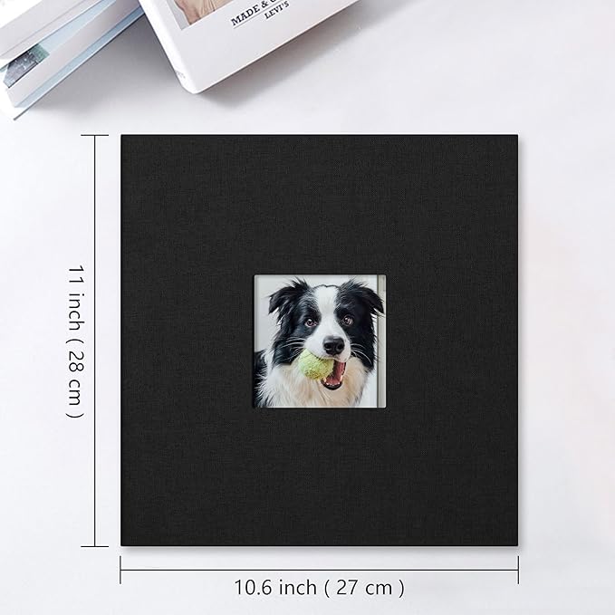 Vienrose Large Photo Album Self Adhesive for 4x6 8x10 Pictures Linen Scrapbook Album DIY 40 Blank Pages with A Metallic Pen