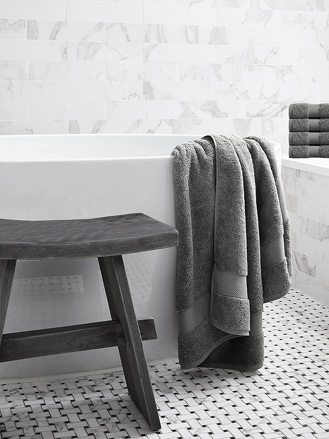 Delara Organic Cotton Luxuriously Plush Bath Sheet Pack of 4 | GOTS & OEKO-TEX Certified | Premium Hotel Quality Towels | Feather Touch Technology|650 GSM Long Staple|Soft, Quick Dry & Ultra-Absorbent
