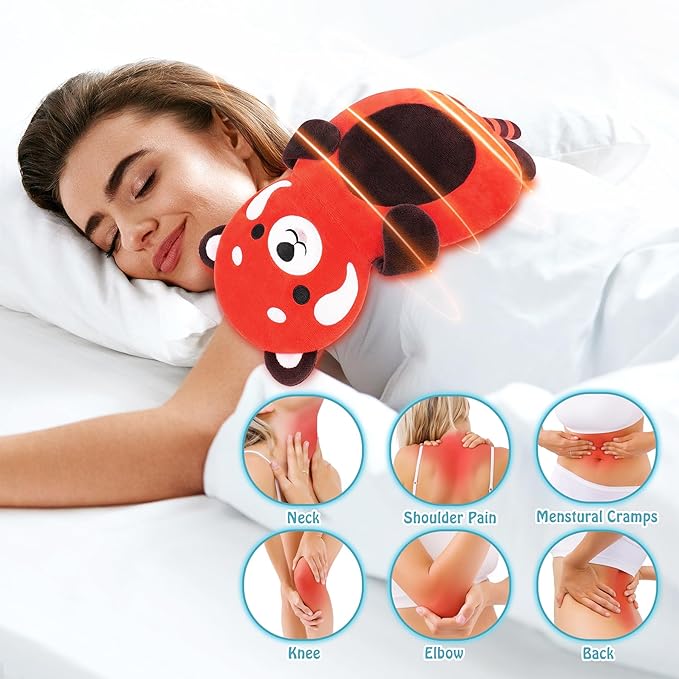 Red Panda Microwave Heating Pad for Period Cramps, Animal Microwavable Heating Pad for Pain Relief with Lavender Scented, Animal Heating Pad for Kids and Women, Warmer Pad for Birthday Mother's Day