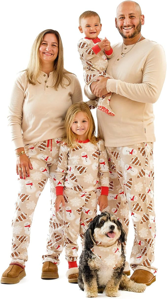 JAMIE Matching Family Jammies Holiday Pajamas 100% Organic Cotton PJs Adults, Kids, Toddlers, Baby, Pets