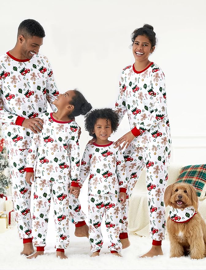 PATPAT Christmas Family Matching Pajama Sets Includes Christmas Socks - Perfect for Family Photos & Holiday Celebrations