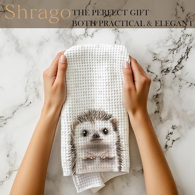 Cute Hedgehog Bathroom Hand Towels, Kids Bathroom Decor, Hedgehog Gifts, Forest Animal Nursery Decorative Hand Towels for Kids Bath Room Washroom Toilet, 16x24 Inch