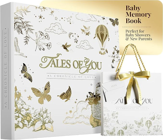 Baby Memory Book Boy Or Girl - Baby Book Keepsake - Scrapbook Album Journal First 5 Years Milestone Childhood Story New Parents Shower Gifts Elegant Durable Unique Modern Design Cherish Baby Memories