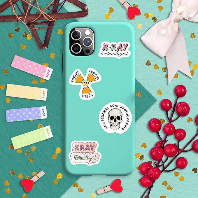 100Pcs Radiology Stickers, Rad Tech Stickers, Xray Decals for Water Bottle and Laptop - Radiology Party Supplies & Decorations - Rad Tech Gifts for Women & Men